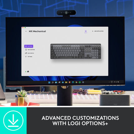 Logitech MX Mechanical teclado inalámbrico táctil silencioso con receptor USB Logi Bolt