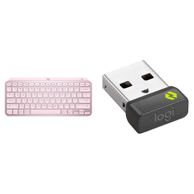 Logitech MX Keys Mini Teclado Inalámbrico Compacto Tecnología Logi Bolt Rosa