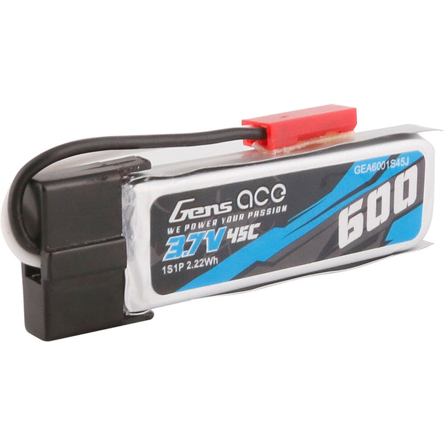 Gens Ace 600 mAh 1S 45C 3.7V Batería LiPo para Drones y RC