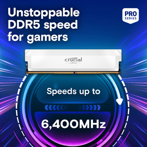Crucial Pro Kit Memoria DDR5 UDIMM 64GB 6400 MHz 2x32GB Blanca