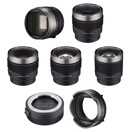 Rokinon Cine AF Kit de 4 Lentes Anamórficos Full Frame 35 45 75 100mm T1.9 T2.3 con Pro Controller y Lens Station para Sony E