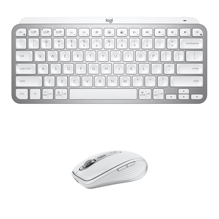 Logitech MX Wireless Kit Teclado Mini inalámbrico y Mouse Anywhere 3S con sensor 8000 dpi Pale Gray