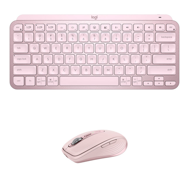 Logitech MX Wireless Mini Teclado Bluetooth y Mouse Anywhere 3S Rose