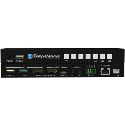 Comprehensive Pro AV/IT Integrator Series Cambiador USB HDMI 3x1 con Audio I/O y Control IP