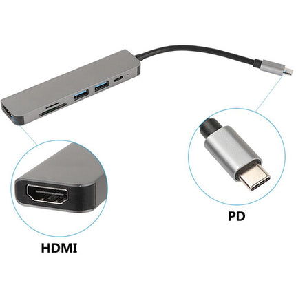 CAMVATE Hub USB-C Multiport 6 en 1 para Mac Pro con HDMI y PD 87W