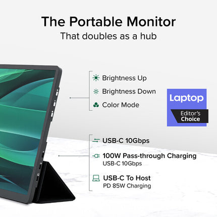Plugable Monitor portátil 15.6" USB-C 100W Bluetooth teclado funda