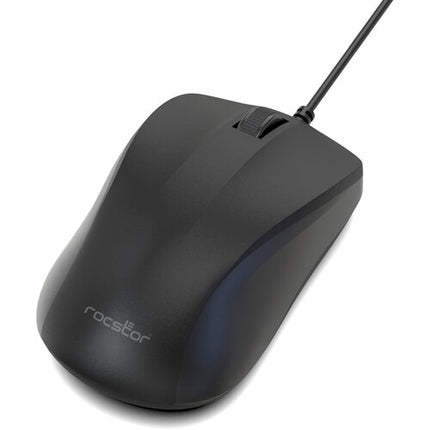 Rocstor QM1 Ratón con Cable USB-A 1200 dpi Diseño Contorneado