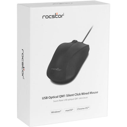Rocstor QM1 Ratón con Cable USB-A 1200 dpi Diseño Contorneado
