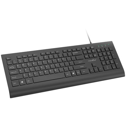 Rocstor K10 Teclado USB Con Cable 104 Teclas Diseño Duradero