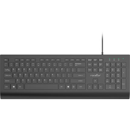 Rocstor K10 Teclado USB Con Cable 104 Teclas Diseño Duradero