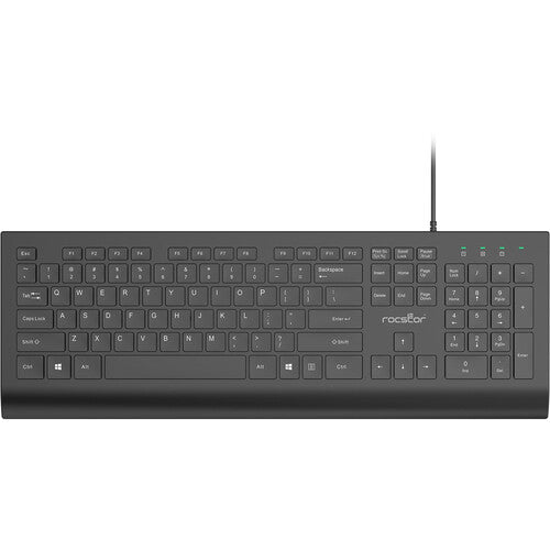 Rocstor K10 Teclado USB Con Cable 104 Teclas Diseño Duradero