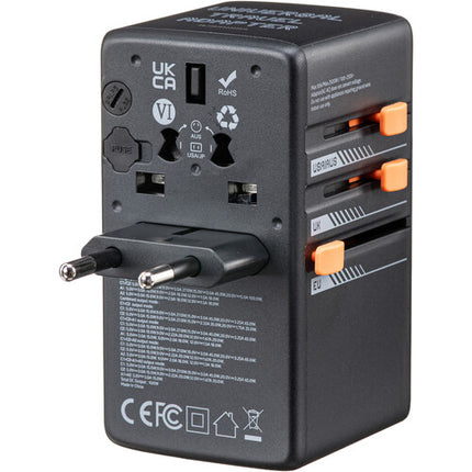 Tessan Adaptador de Viaje Universal 100W 2 USB-C 2 USB-A