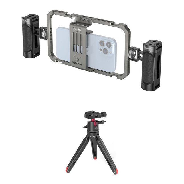 SmallRig Kit de Video Todo en Uno con Mini Trípode Mesa y Jaula para Smartphone 2.2-3.5"