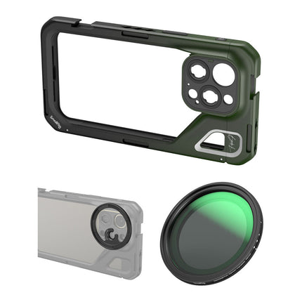 SmallRig Jaula para Video Móvil iPhone 15 Pro Max con Filtro VND 52mm y Anillo Adaptador