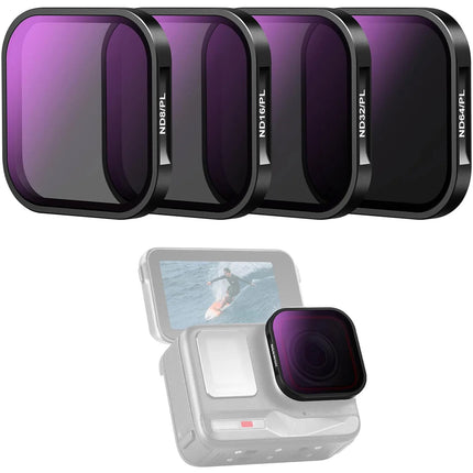 Neewer Kit Filtros ND Polarizados para Insta360 Ace Pro 4 Piezas vidrio óptico HD resistente agua y aceite