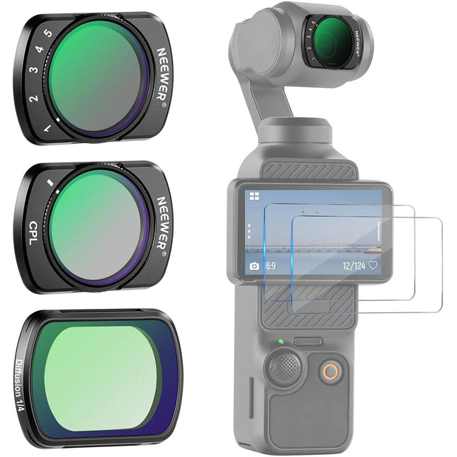 Neewer Kit de Filtros para Lente DJI Osmo Pocket 3 ND2-32 CPL 3 Pack