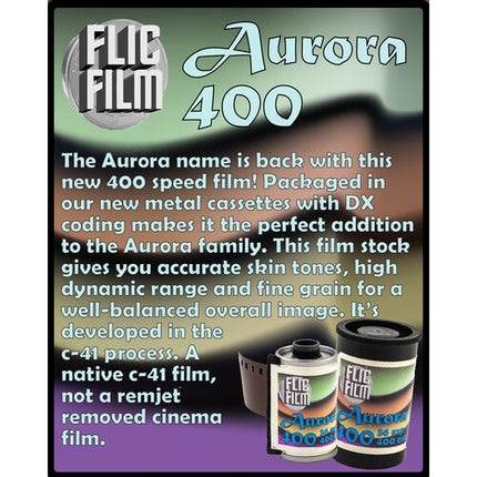 Flic Film Aurora 400 Película Fotográfica Color Negativo 35mm ISO 400 36 Exposiciones