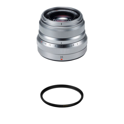 FUJIFILM XF 35mm f/2 R WR Montura X Lente con Filtro UV 43mm