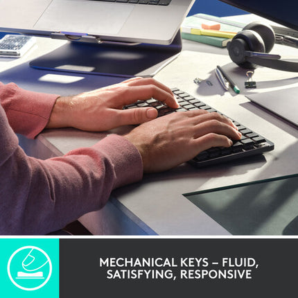 Logitech MX Teclado Mecánico Mini Inalámbrico Bluetooth Kit con Mouse Anywhere 3S 8000 dpi