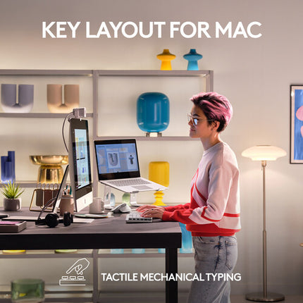 Logitech MX Mechanical Mini para Mac Teclado Inalámbrico Bluetooth LE Táctil Quiet