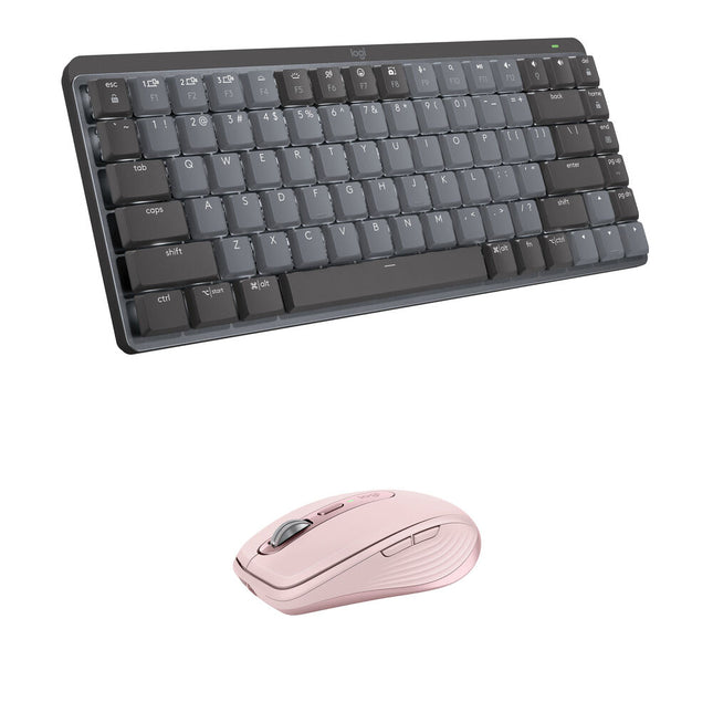 Logitech MX Kit Teclado Mecánico Mini Wireless y Mouse Anywhere 3S Bluetooth 8000 dpi