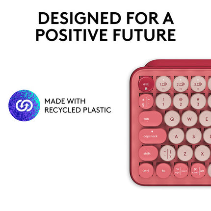 Logitech POP Keys Teclado Mecánico Bluetooth Compacto con 8 Teclas Emoji y Logi Bolt