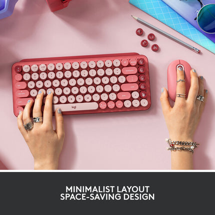 Logitech POP Keys Teclado Mecánico Bluetooth Compacto con 8 Teclas Emoji y Logi Bolt