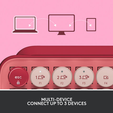 Logitech POP Keys Teclado Mecánico Bluetooth Compacto con 8 Teclas Emoji y Logi Bolt