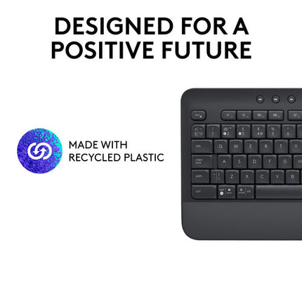 Logitech Signature K650 Teclado Inalámbrico Bluetooth 5.1 con Reposamanos Graphite