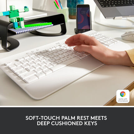 Logitech Signature K650 Teclado Inalámbrico Bluetooth 5.1 con Reposamuñecas y Logi Bolt USB