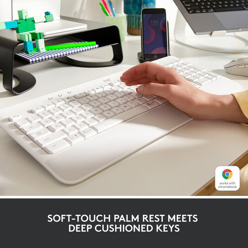 Logitech Signature K650 Teclado Inalámbrico Bluetooth 5.1 con Reposamuñecas y Logi Bolt USB