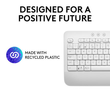 Logitech Signature K650 Teclado Inalámbrico Bluetooth 5.1 con Reposamuñecas y Logi Bolt USB