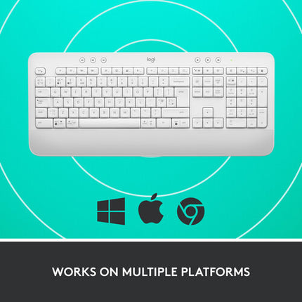 Logitech Signature K650 Teclado Inalámbrico Bluetooth 5.1 con Reposamuñecas y Logi Bolt USB