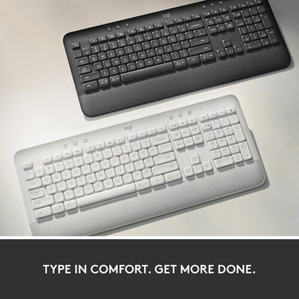 Logitech Signature K650 Teclado Inalámbrico Bluetooth 5.1 con Reposamuñecas y Logi Bolt USB