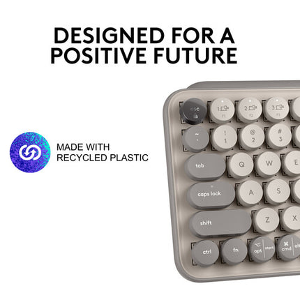 Logitech Wireless POP Keys teclado mecánico y ratón silencioso con alfombrilla grande antideslizante bundle Mist