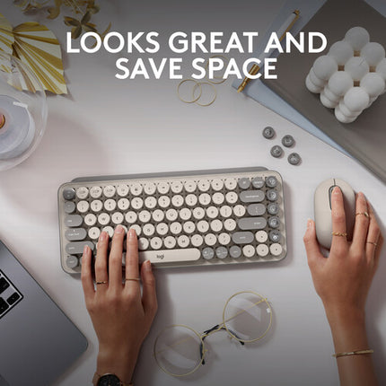 Logitech POP Keys Teclado Mecánico Inalámbrico Bluetooth Retro 8 Teclas Emoji