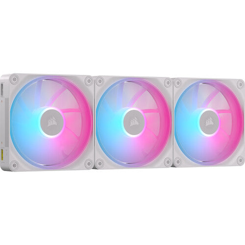 CORSAIR iCUE LINK LX120 RGB Kit Starter 3 Ventiladores PWM 120mm 2400 RPM Blanco