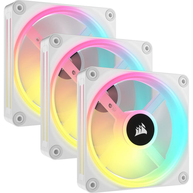CORSAIR iCUE LINK QX120 RGB Kit ventiladores PWM 3x120mm 2400RPM Blanca