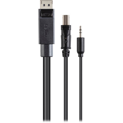 Belkin Cable KVM DisplayPort 10 Pies Soporta 4K 60 Hz Audio 3.5mm USB-B A USB-A