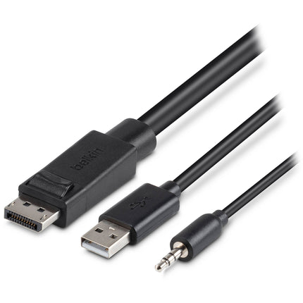 Belkin Cable KVM DisplayPort 10 Pies Soporta 4K 60 Hz Audio 3.5mm USB-B A USB-A