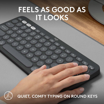 Logitech Pebble Keys 2 K380S Teclado Inalámbrico Bluetooth 3 Dispositivos Batería 36 Meses