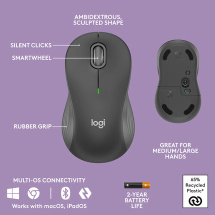 Logitech Wave Keys MK670 Combo Teclado y Ratón Inalámbrico 2.4 GHz Bluetooth 400-4000 dpi