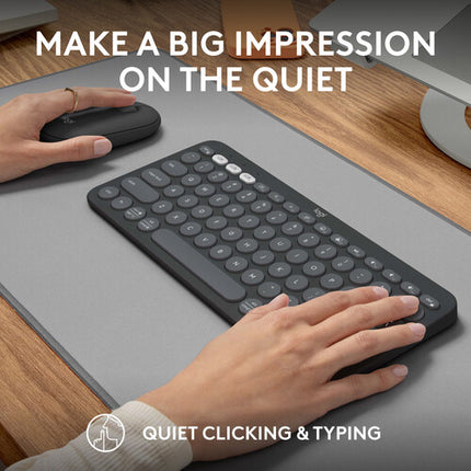 Logitech Pebble 2 Teclado y Ratón Inalámbricos Bluetooth 4000 DPI Silent Touch