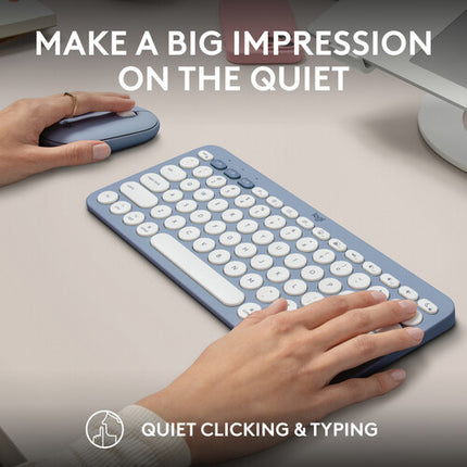 Teclado y Ratón Inalámbricos Logitech Pebble 2 para Mac Azul Tonal Bluetooth 4000 DPI