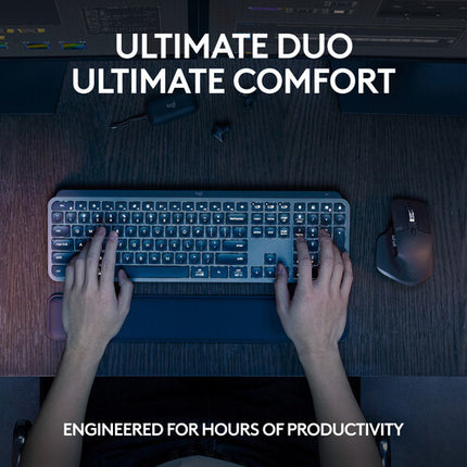 Logitech MX Keys S Teclado Inalámbrico y Mouse MX Master 3S Negro 8000 dpi Bluetooth