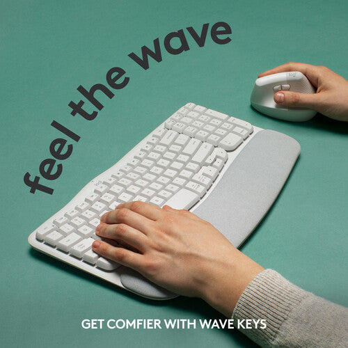 Logitech Wave Keys Teclado Ergonómico Inalámbrico 3 Años Batería Off-White