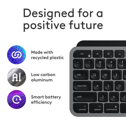 Logitech MX Keys S Teclado Inalámbrico y MX Master 3S Mouse para Mac Combo Kit con Palm Rest Gris Espacial Bluetooth 8000 dpi