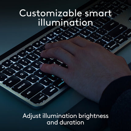 Logitech MX Keys S Teclado Inalámbrico y MX Master 3S Mouse para Mac Combo Kit con Palm Rest Gris Espacial Bluetooth 8000 dpi
