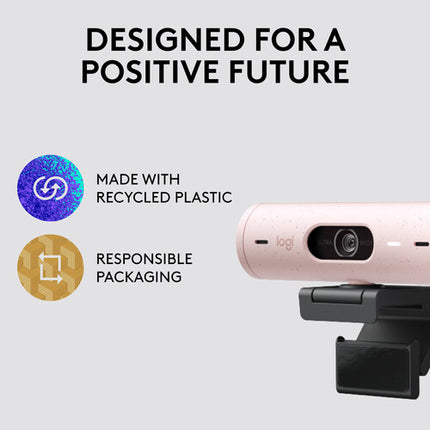 Logitech Brio 500 Webcam Full HD 1080p 30 fps 90° Campo de Visión Rose