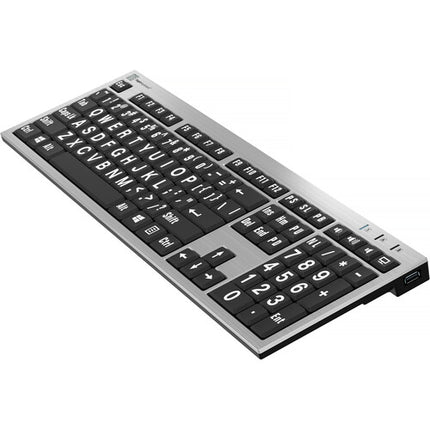 Logickeyboard XLPrint PC Slim Line Teclado con Teclas Grandes y Puerto USB 2.0